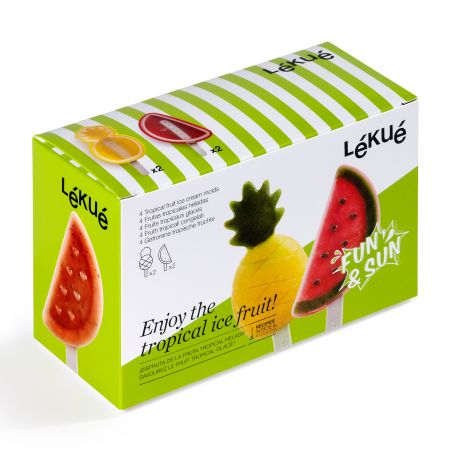 Fruites tropicals gelades Gaudeix preparant gelats amb formes divertides de fruites tropicals!