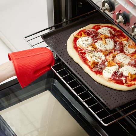 Pinza Silicona Cocina Guante de cocina o guante de horno de silicona para sujetar utensilios calientes.