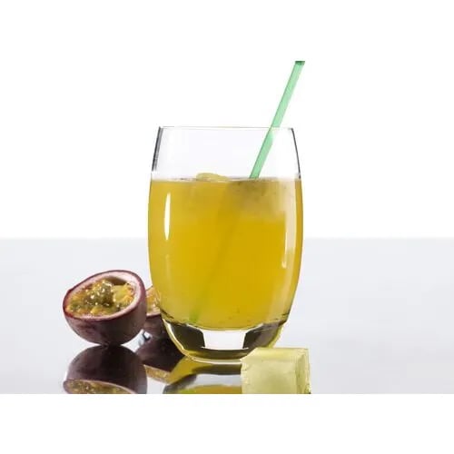 Passion fruit (or maracuyá ) juice with lime cubes