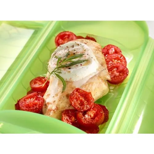 Pollo con tomates y mozzarella