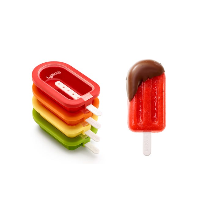 Lekue Stackable 4 Pieces Popsicle Mould, One Size, Multicolour