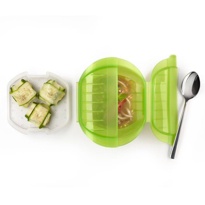 Lekue Large Silicone Microwave Steam Case in Green