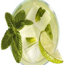 Rum with lime and mint